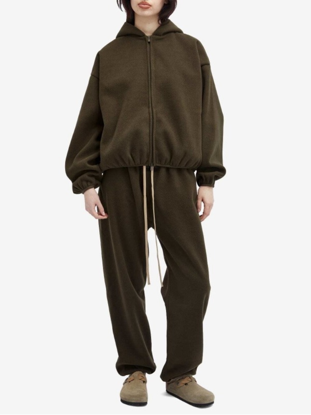 Essentials Fear of God Olive Brown Fleece Track Pants